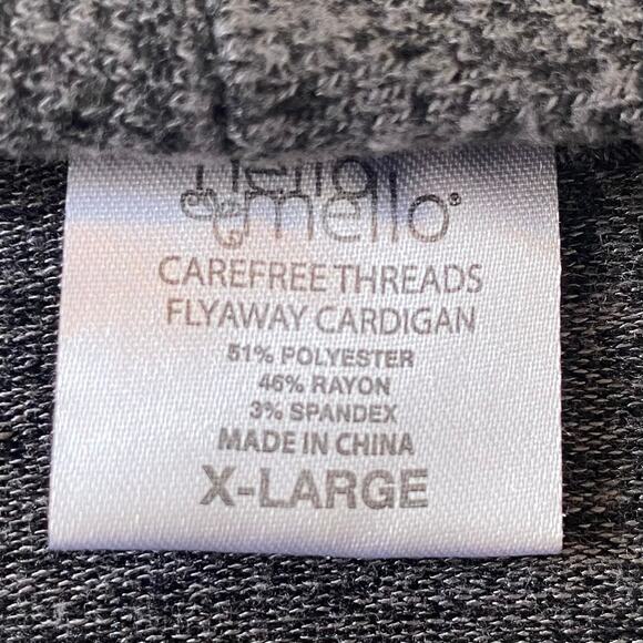 HELLO MELLO Flyaway Cardigan Lounge Sweater Heather Gray Size XL Asymmetrical - Picture 4 of 4